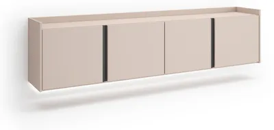 Image de PULLER Meuble tv effet bois beige 207x35x50cm suspendu