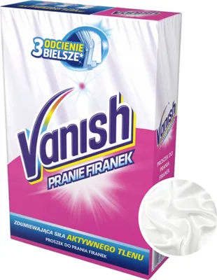 Zdjęcie produktu dla Proszek do prania firanek Vanish 400 g Wybielający odplamiacz do firan