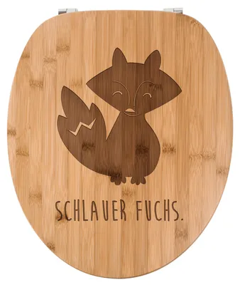 Produktbild von Mr. & Mrs. Panda Klodeckel Fuchs Deluxe - Transparent - Geschenk, Füchse, Schlicht, Schatten, WC-Brille, WC Sitz, Fux, Brille, holz toilettensitz, Toilettendeckel