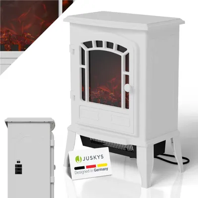 Produktbild von Juskys Elektrokamin 2000 W – Flammeneffekt & Heizfunktion, Weiß