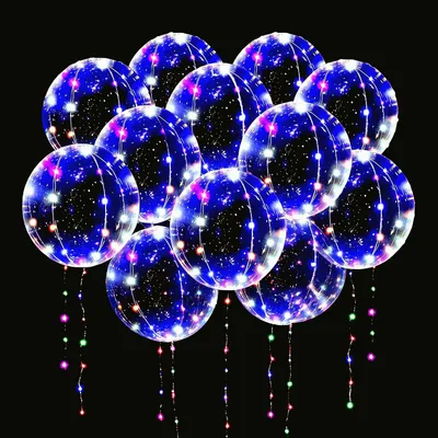 LED-Ballons 50 cm, 10 Stück, bunte Bobo-Ballons für Partys