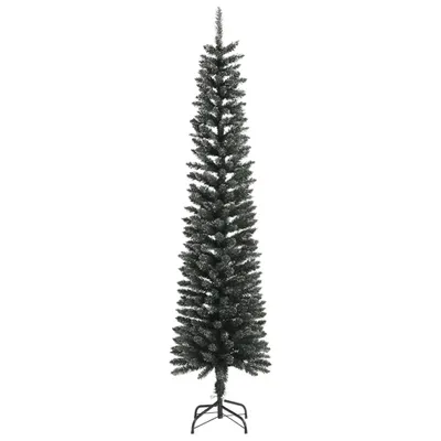 Zdjęcie produktu dla vidaXL Sztuczna choinka ze stojakiem wąska zielona 240 cm PVC