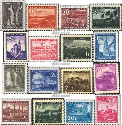 Produktbild von Briefmarken Laibach (Dt.Bes.2.WK.) 1945 Mi 45-60 (kompl.Ausg.) postfrisch Landschaft