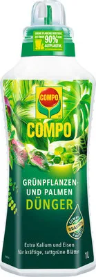 Produktbild von Grünpflanzendünger und Palmendünger COMPO mit extra Kalium und Eisen 1L Flüssigdünger