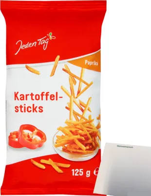Produktbild von Jeden Tag Kartoffelsticks Paprika (125g) + usy Block