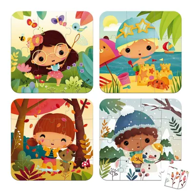Image de Janod Puzzle - Jeu éducatif 4 saisons Puzzle en carton