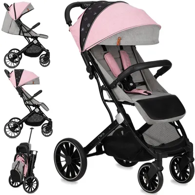 Immagine prodotto di MoMi ESTELLE PLUS LIGHT passeggino fino a 22 kg - Valigia leggera con ruote grandi - Rosa