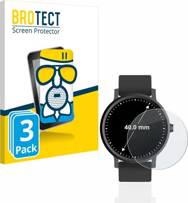 Produktbild von 3x BROTECT Entspiegelungs Schutzglas für Armbanduhren (Kreisrund, ø: 40 mm) Schutzfolie Panzer Folie Glas Display Schutz matt