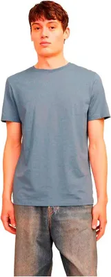 Produktbild von Jack & Jones Organic Melange Kurzarm-t-shirt Grau M Herren Grau M