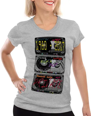 Produktbild von style3 Disco Tape T-Shirt Damen, Farbe:Grau meliert, Größe:XS