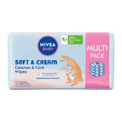 Obrázok produktu pre Nivea Baby Soft & Cream Chusteczki biodegradowalne, 4 x 57 sztuk