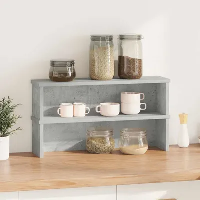 Image de vidaXL Étagères de cuisine Empilables 2 pcs. Gris béton 50x15x16 cm