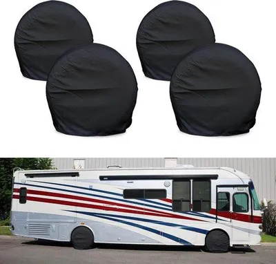 Produktbild von Famanu Radabdeckungen Set - Wasserdichtes Vinyl - 36 bis 39 Zoll - Schwarz