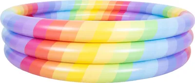 Produktbild von SunClub Planschbecken Regenbogen rund Ø 168 x 38 cm mit Glitzerdesign und 3 Luftringen