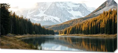 Image de Tableau 90 x 40 cm pour salon ou chambre à coucher Panorama Forêt 2