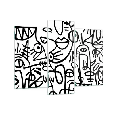 Produktbild von Bilder auf glas - 3 Teile - Zeichnen Cartoon Graffiti - 130x100cm - Glasbilder - Wandbilder - Bilder - Wanddekoration aus Glas - Glas Bilder - Wandbild auf Glas - GCB130x100-4971