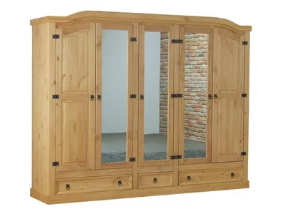 Produktbild von 5-türiger Kiefer Kleiderschrank New Mexico natur