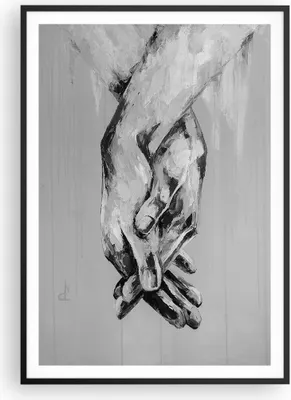 Produktbild von Gerahmtes Poster - Schwarzer Rahmen - Handschriftlich Hände Schwarzweiß - 70x100 cm - Wand Bild - Wanddeko - Wandbilder - Kunstposter - Wandposter - Bilderrahmen - Bilder - P2BPA70x100-4566