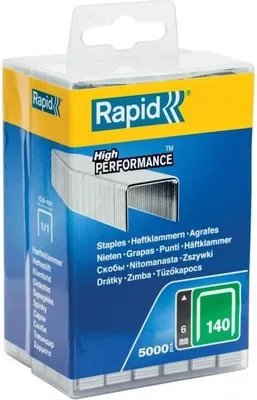 Image de Agrafes Fil Plat Rapid N°140, 6mm, Boîte 5000, Pour Isolation et Bricolage
