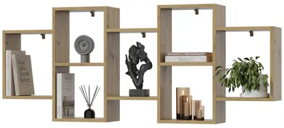 Produktbild von EstiloHome Wandregal ZENDA 160 cm, Eiche Artisan – großes Hängeregal und Bücherregal