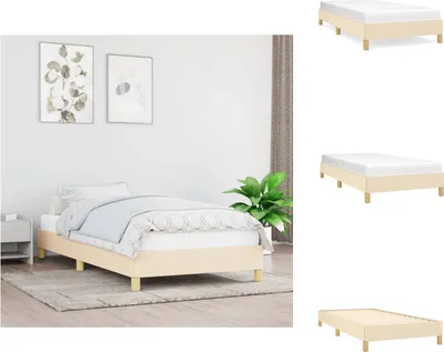 Image de vidaXL Cadre de lit Crème 80x200 cm Tissu - Lits et sommiers