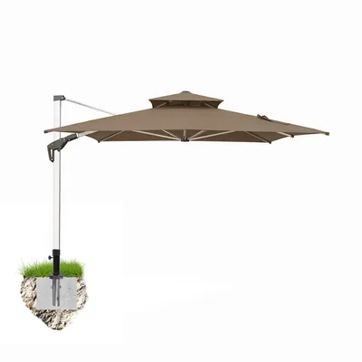 Produktbild von anndora Ampelschirm 3x4 m mit Kurbel, Bodenanker inklusive, UPF 50, Bronze