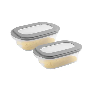 Produktbild von Sunware Käsebox Transparent/Grau mit Deckel – Set mit 2 Stück
