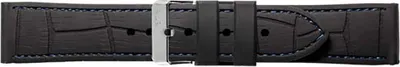 Produktbild von Piero Magli Uhrenarmband SILIKON schwarz NAHT blau SEIKO CASIO 22mm 20010115