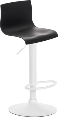 Produktbild von Barhocker PESAN - Kunststoff Schwarz 39x36x84 cm Weiß | Barstuhl Höhenverstellbar Mit Lehne Drehbar Tresenhocker Tresenstuhl Kneipenhocker