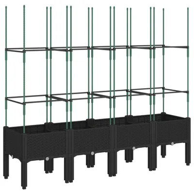 Obrázek produktu pro vidaXL květináč s mříží černý 160x40x142,5 cm PP