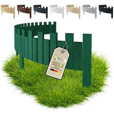 Obrázek produktu pro Floranica dřevěný záhonový lem 40 x 200 cm, zelený, impregnovaný flexibilní dřevěný plot