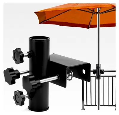 Produktbild von Balkon Sonnenschirmhalterung, Schirmhalter für Balkongeländer, Halterung für Sonnenschirme auf Balkon und Terrasse