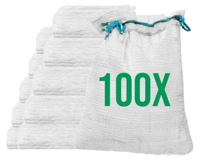 Produktbild von Bazko 100x Raschelsäcke 50x80 cm 30 kg | weiß | Netzsäcke mit Zugband
