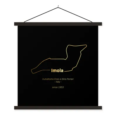 Produktbild von MuchoWow® Textilposter Formel 1 - Imola - Rennstrecke 90x90 cm mit schwarzem Rahmen - Magnetisches