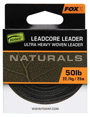 Zdjęcie produktu dla Fox Fishing Edges Naturals Leadcore Leader 25 m 50 lbs-22,7 kg Plecionka