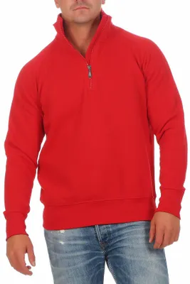 Produktbild von Mivaro Herren Troyer Halfzip in Rot - Pullover mit halbem Reißverschluss - Zip-Sweatshirt mit Fleece Innenseite, Regular Fit, robuster Baumwollmix, Größen XS bis 5XL