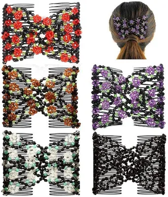 Image de Lot de 2 barrettes à nœud, barrettes à cheveux, barrettes à nœud avec fermeture à pince, barrettes pour filles (rouge, blanc)