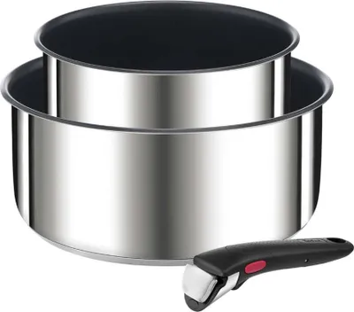 Immagine prodotto di Set di 2 pentole in acciaio inox 16/20cm + manico Tefal L9739202