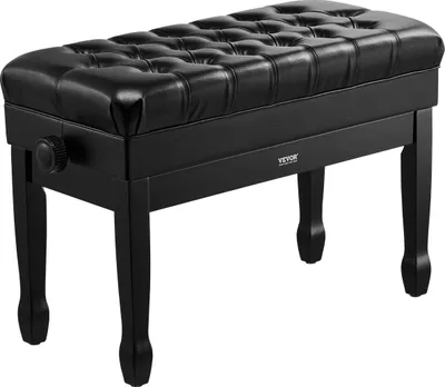 Image de Tabouret de piano VEVOR 750x360x515 mm Duet Keyboard chaise de piano 51 à 59 cm réglable en hauteur rembourrée