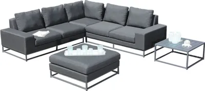 Produktbild von Sonnenpartner 5-teilige Lounge-Sitzgruppe Unique Aluminium mit Kissen anthrazit Loungesitzgruppe Sun