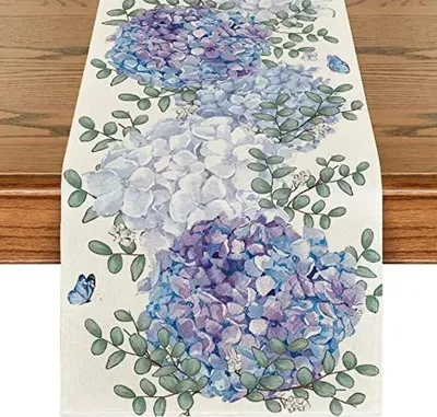 Produktbild von Farbblumen-Tischtafel 180X33 Hortensia