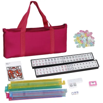 Obrázek produktu pro Přenosná sada mahjongu, kompletní se sadou kostek