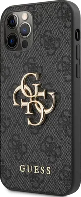 Obrázok produktu pre Plastové puzdro Guess na Apple iPhone 12/12 Pro GUHCP12M4GMGGRPolyuretán4G Metal Logo čierne