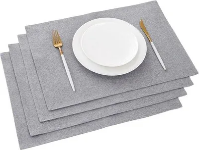 Immagine prodotto di Tovagliette in lino grigie 48x33 cm, set da 4 pezzi