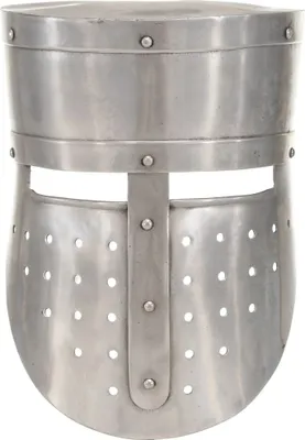 Immagine prodotto di vidaXL Elmo da Cavaliere Medievale Antico Replica LARP Argento Acciaio