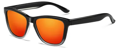 Produktbild von Techsuit - Polarisierte Sonnenbrille 0717, polarisierte Herrensonnenbrille mit UV-Schutz - schwarz-roter Verlauf
