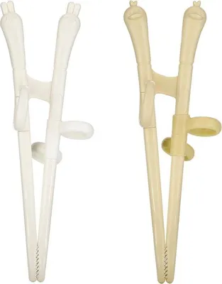 Produktbild von Famanu Mini Essstäbchen 2 Paar Set - Übungsstäbchen für Kleinkinder - Gelbe Ente
