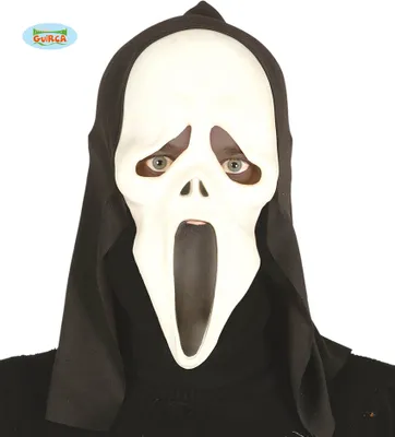 Produktbild von guselige Schrei Maske mit Kapuze für Erwachsene