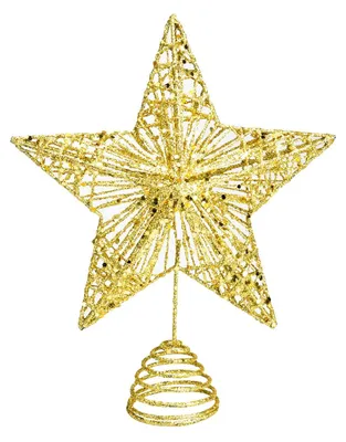 Weihnachtsstern Baumtopper aus Metall mit Glitzer, Gold, 20x25 cm