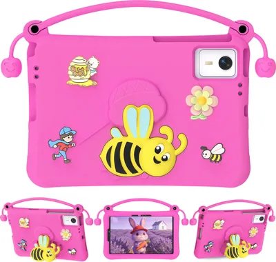 Produktbild von Kinder Hülle für Huawei MatePad SE 11 2024/Honor Tablet V7 Pro Leicht Stoßfeste Kindgerechtes Schutzhülle mit Griff, Biene Ständer Rosa